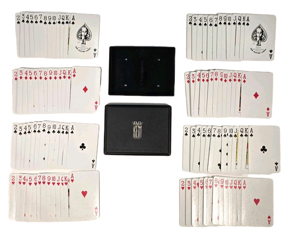 Vintage KEM Paisley Design Double Deck Of Plastic Playing Cards, No Jokers